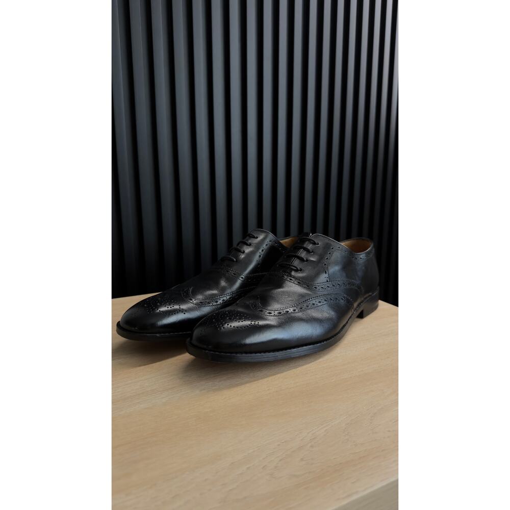 Ben Sherman Black Leather Wingtip Brogue Oxford Dress Shoes